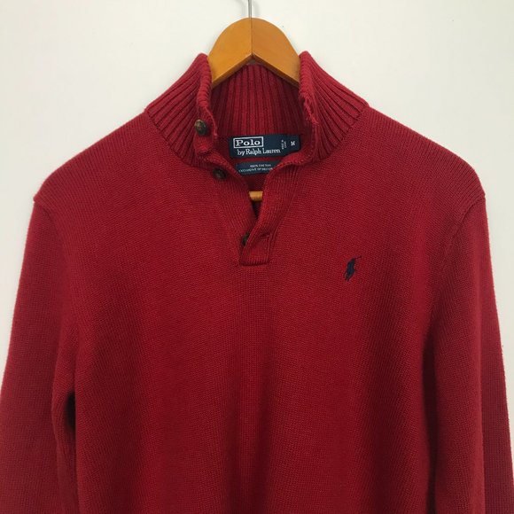 Polo Ralph Lauren Other - POLO RALPH LAUREN Men Cotton M Red Knit Sweater